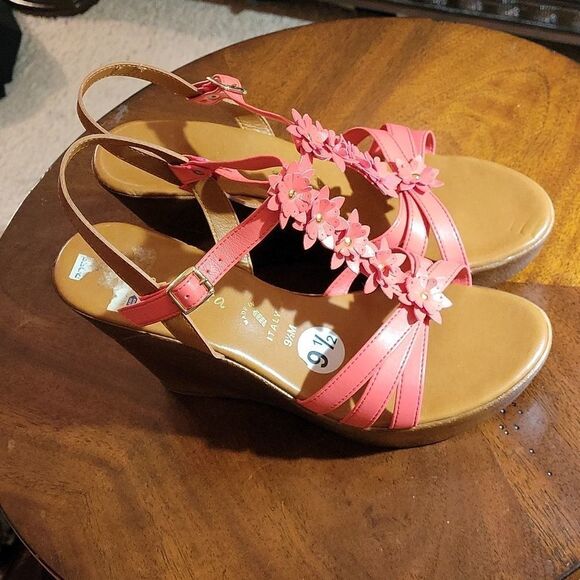 ZOLIA CONTASA ITALIAN SHOEMAKERS WEDGE STYLE OPEN TOE ANKLE STRAP WOMEN SANDAL - Picture 4 of 14